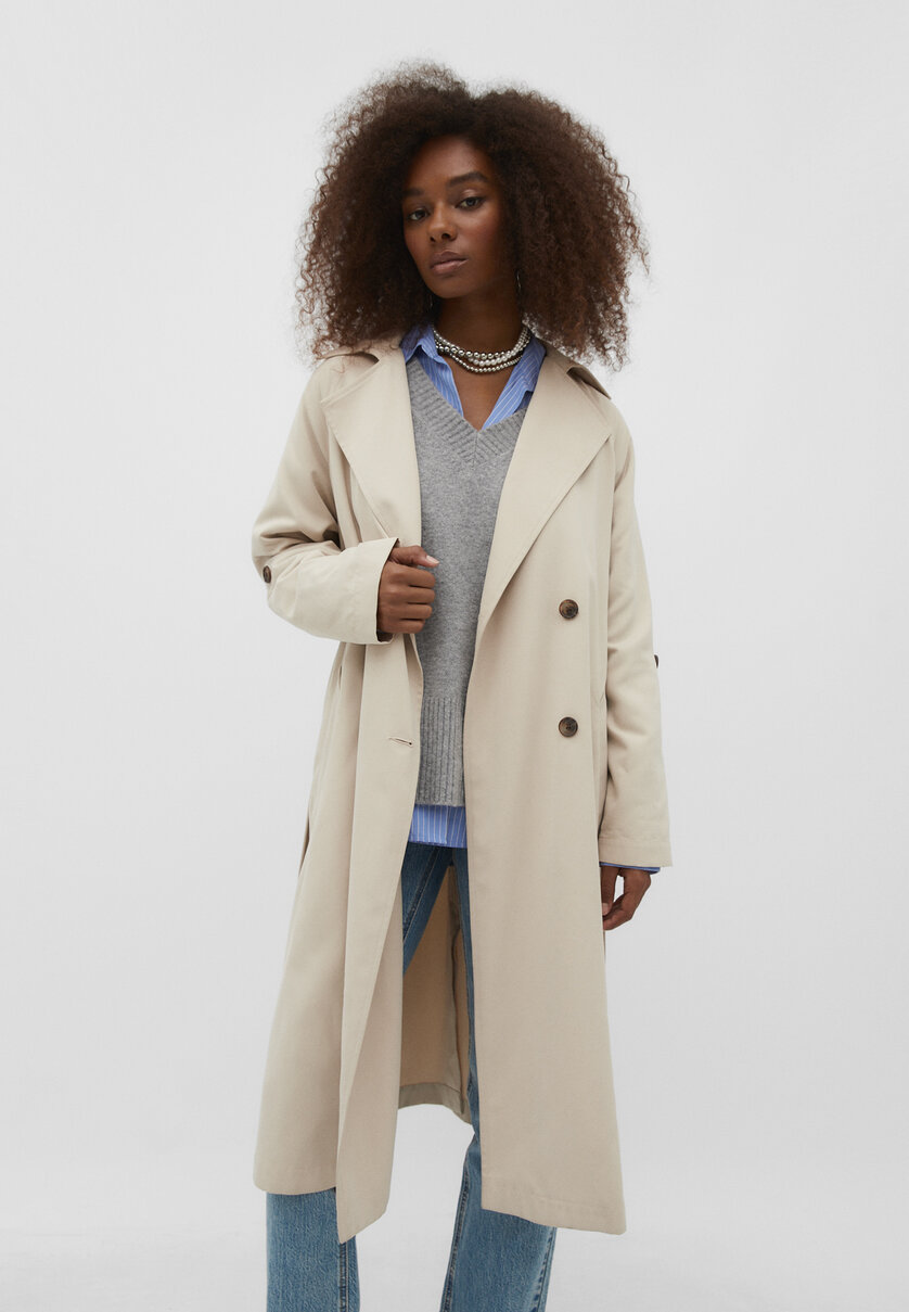 Long flowing trench coat