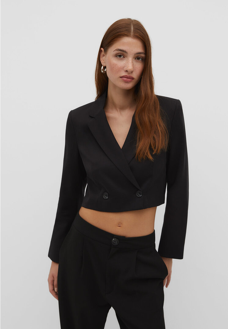 

Stradivarius Fließender Cropped-Blazer Schwarz S