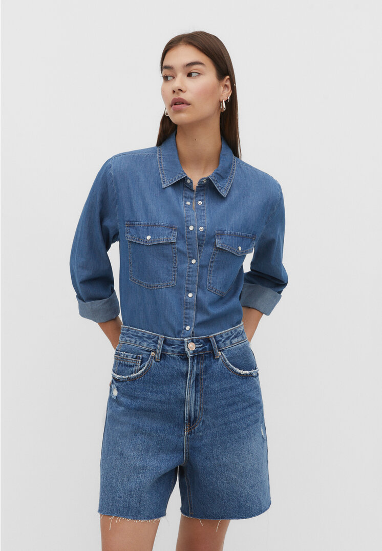 

Stradivarius Jeanshemd im Regular-Fit Jeansblau XL