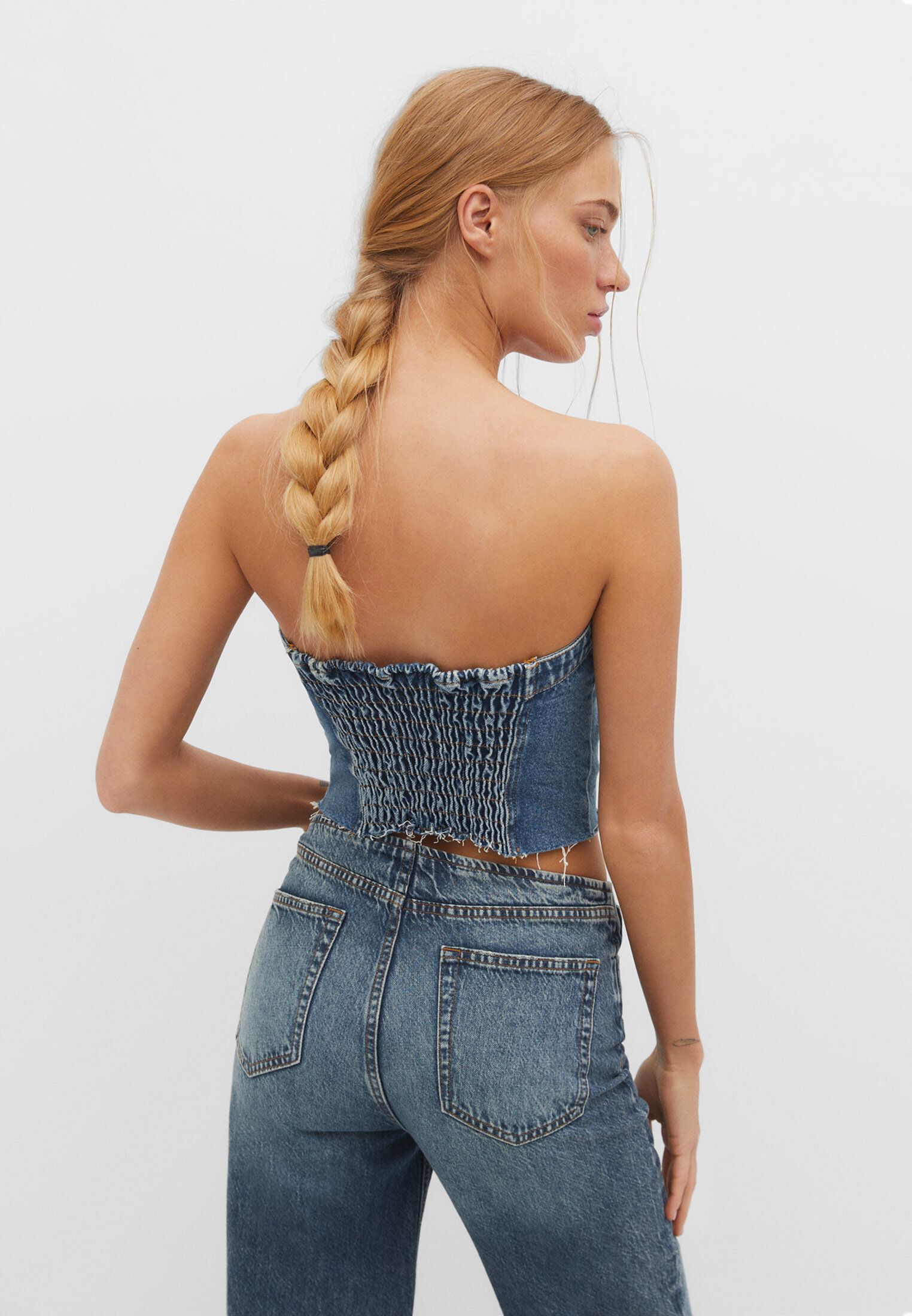 Denim bustier top - Women's fashion | Stradivarius Republic of Ireland