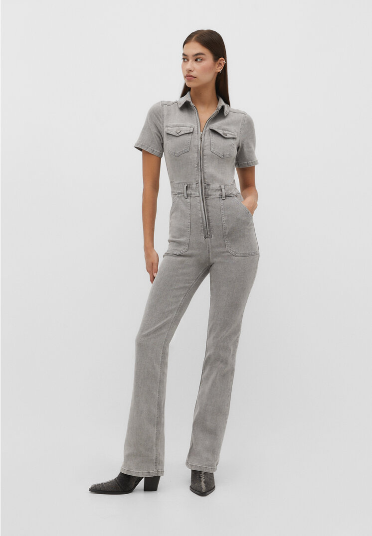 

Stradivarius Jeansowy kombinezon Czarny denim L