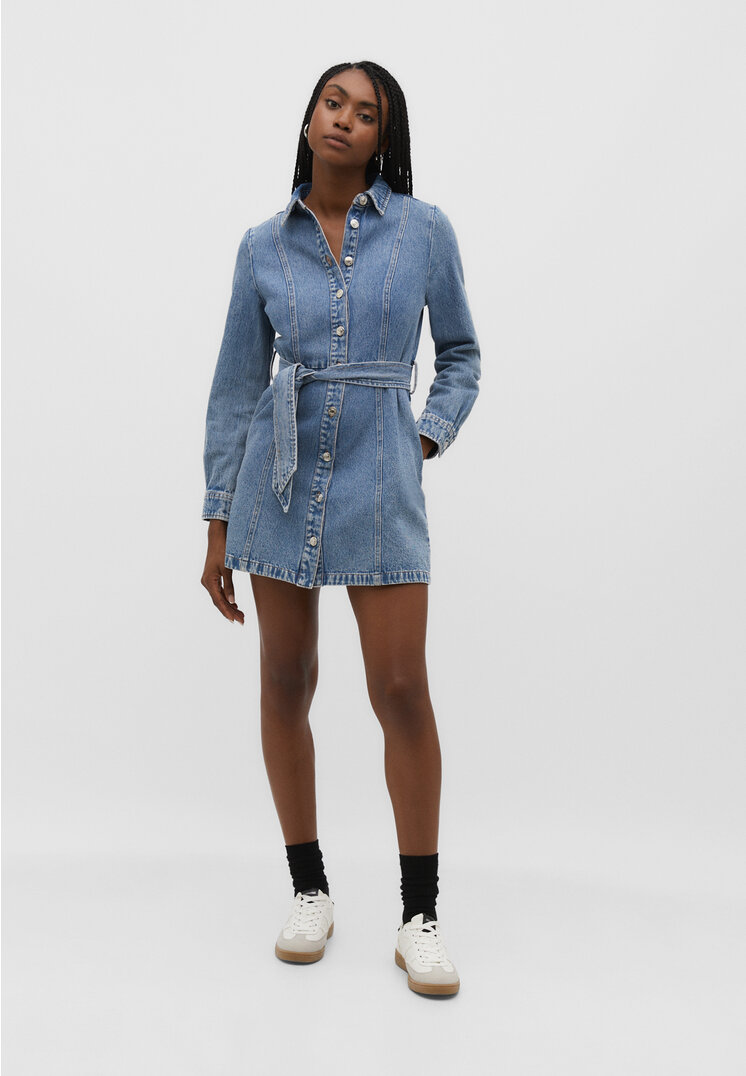 Stradivarius Jeans-Hemdkleid Jeansblau XL