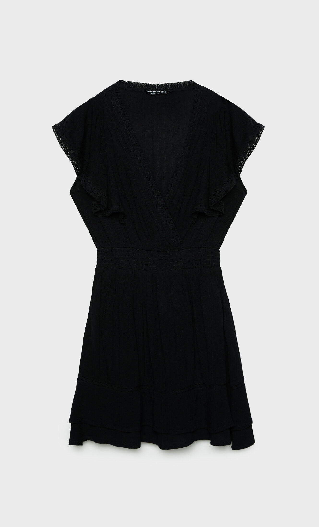 Vestido corto volantes online stradivarius