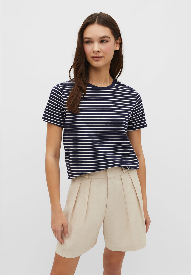 Stradivarius Basic-Shirt Marineblau S