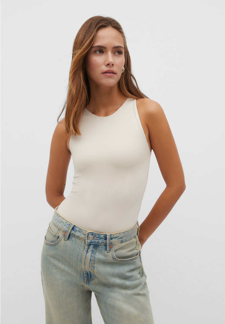 

Stradivarius Body z poliamidu z dekoltem halter Szary M