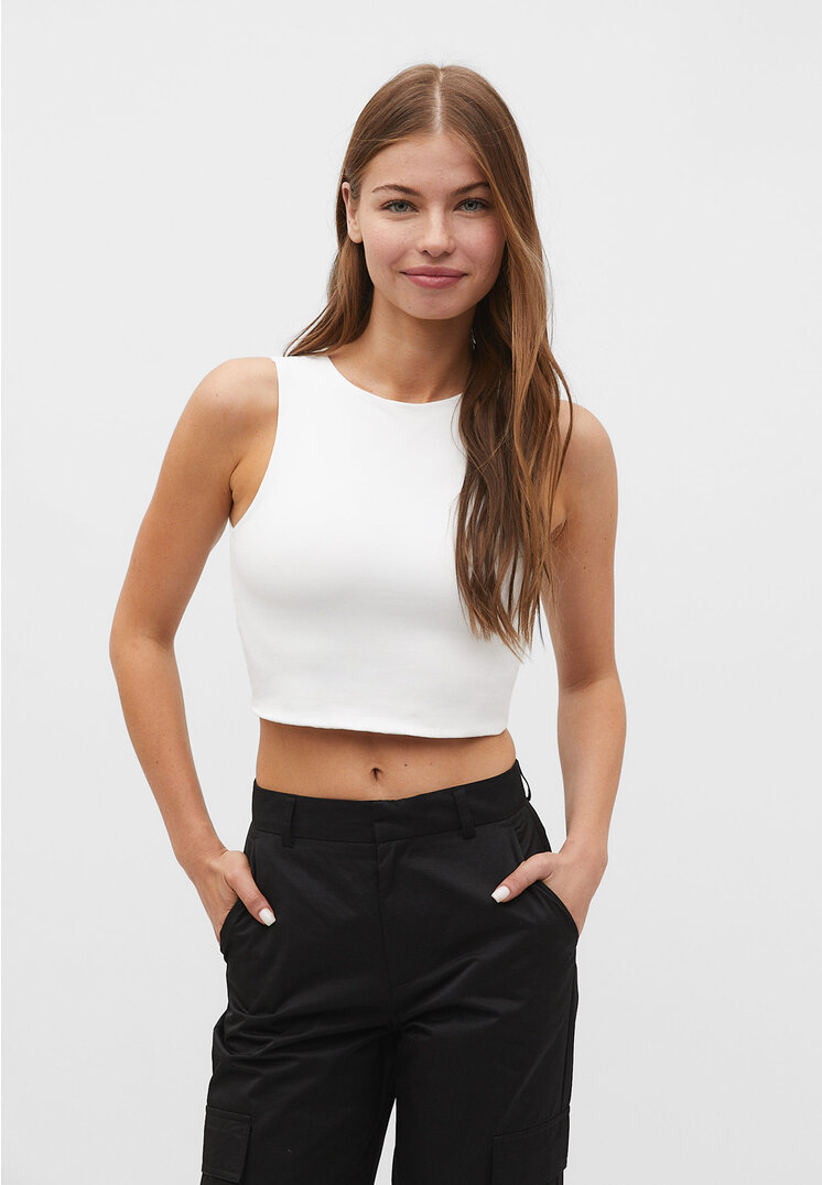 

Stradivarius Ärmelloses Shirt aus Baumwolle Weiß S