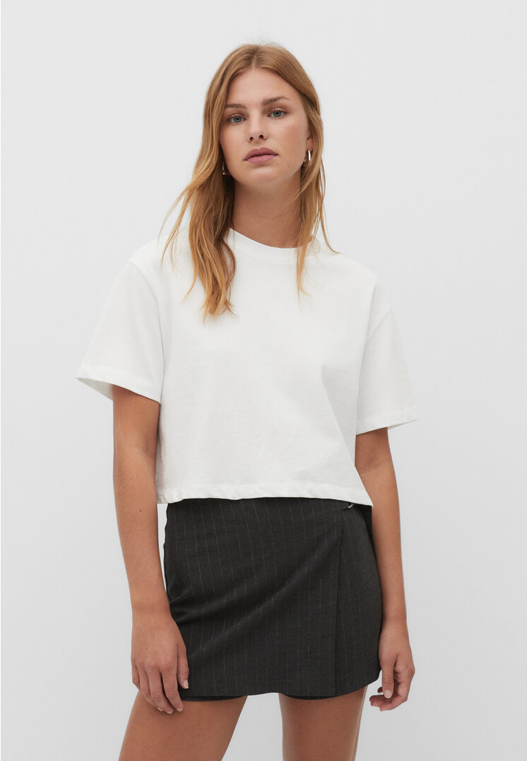 

Stradivarius Cropped-Shirt Heavy Cotton Weiß XL