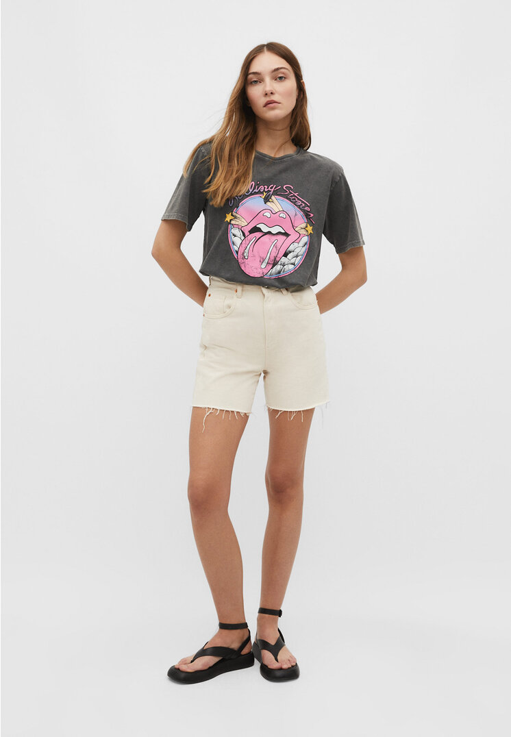 

Stradivarius Shirt Rolling Stones Graumeliert L