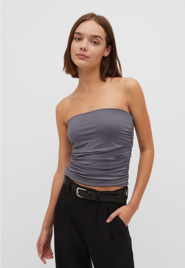 

Stradivarius Bandeau-Top aus Polyamid Gathering Graumeliert XS