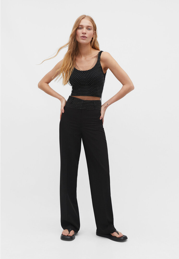 

Stradivarius Glänzendes Top aus Mesh Schwarz M