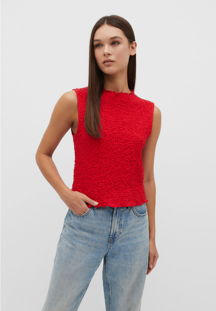 

Stradivarius Top mit Textur Rot XS