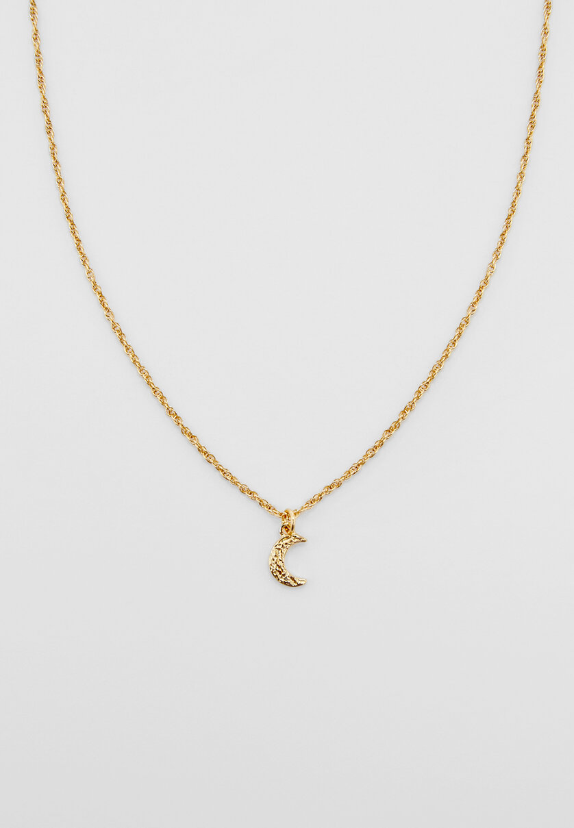 Chain with moon charm. Gold/Silver plated.