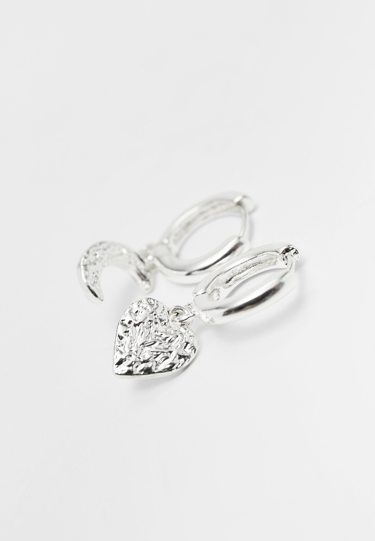 Diamond heart clearance hoop earrings