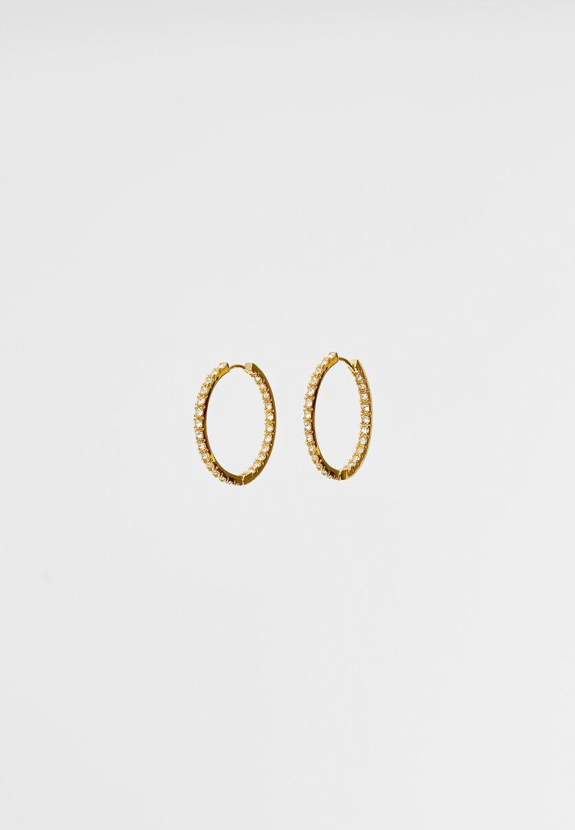 Pavé earrings. Gold/Silver plated.