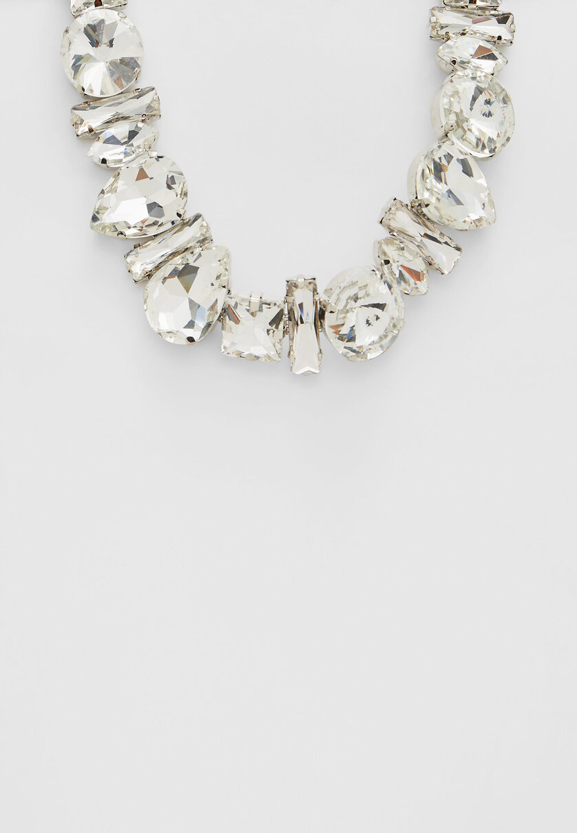 Geometric rhinestone necklace