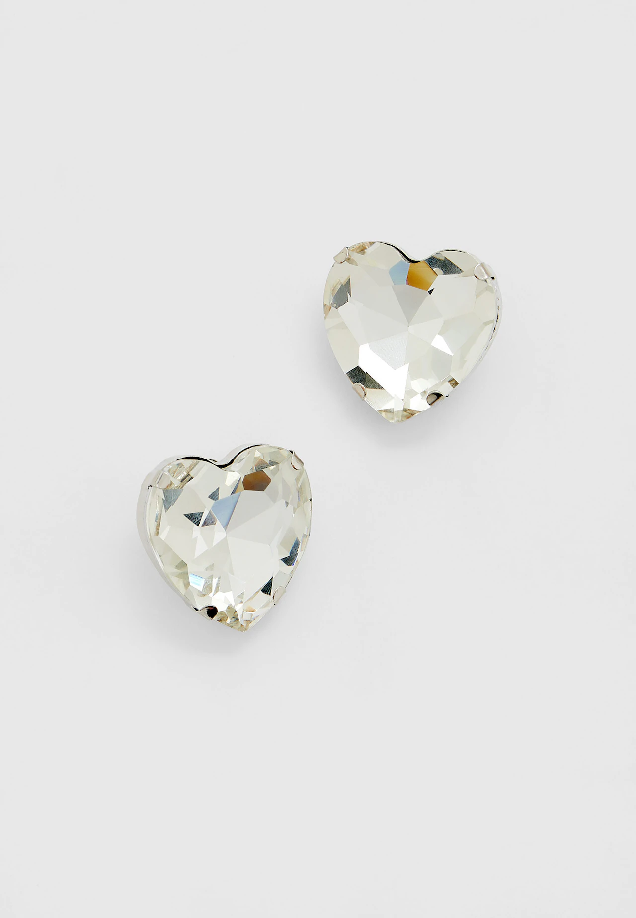Rhinestone heart earrings - Women's fashion