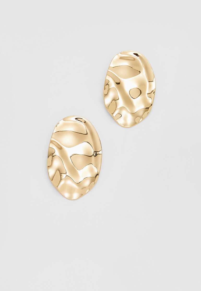 Textured oval earrings