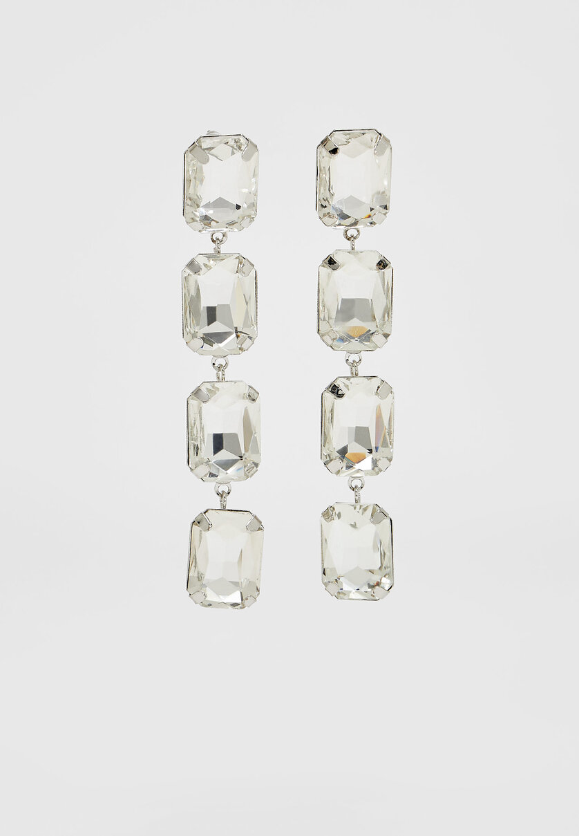 Geometric rhinestone earrings