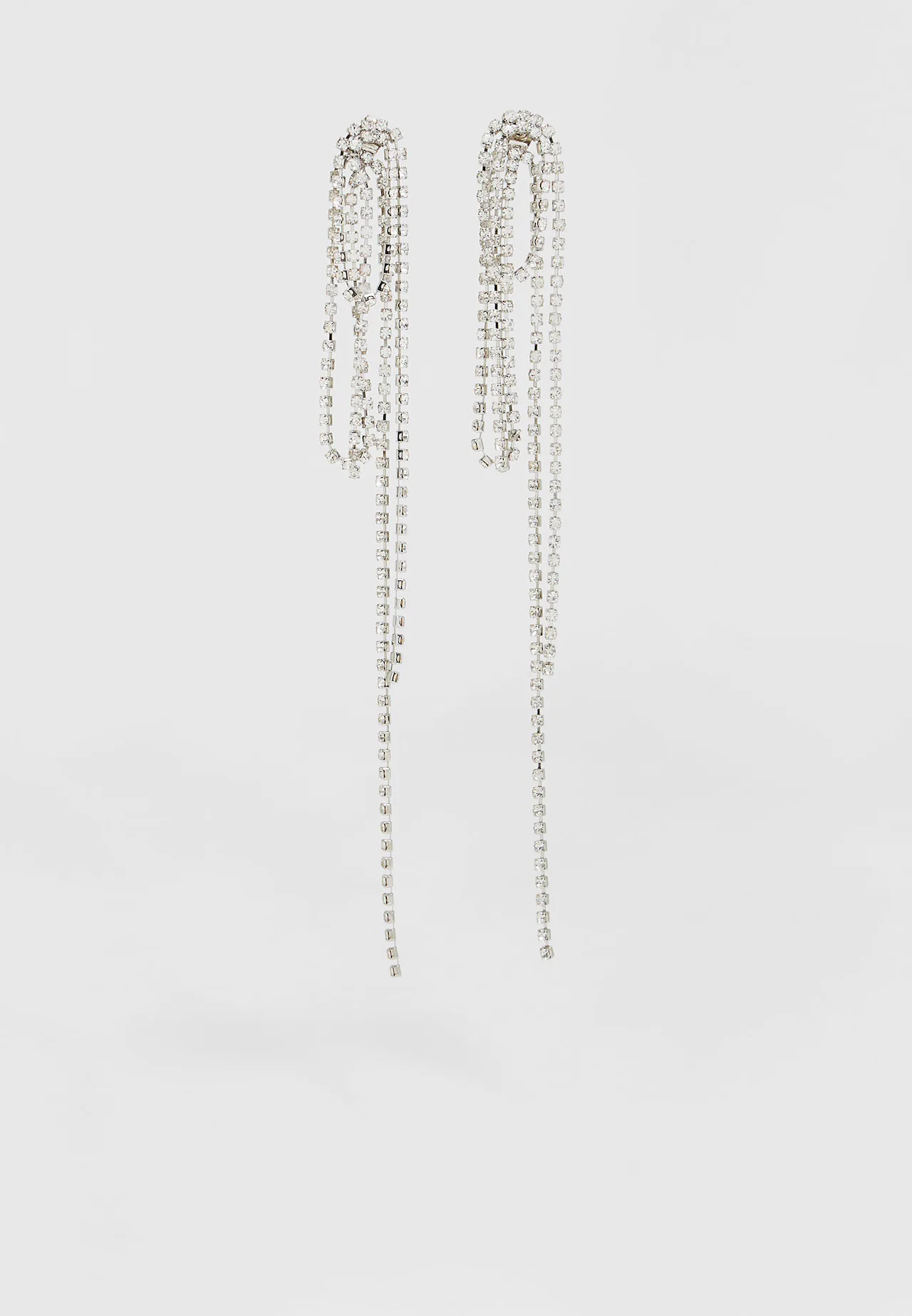 Rhinestone chain earrings - Women's fashion