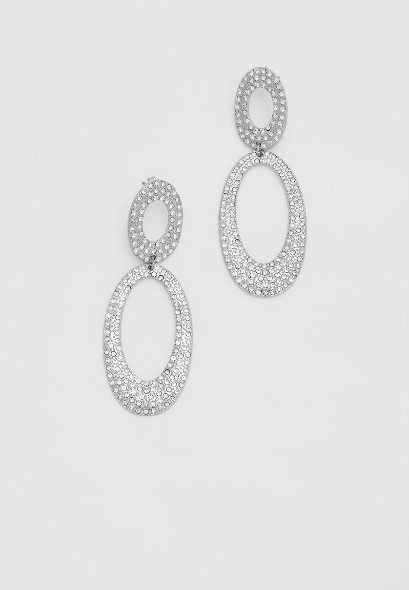 Sparkly oval earrings