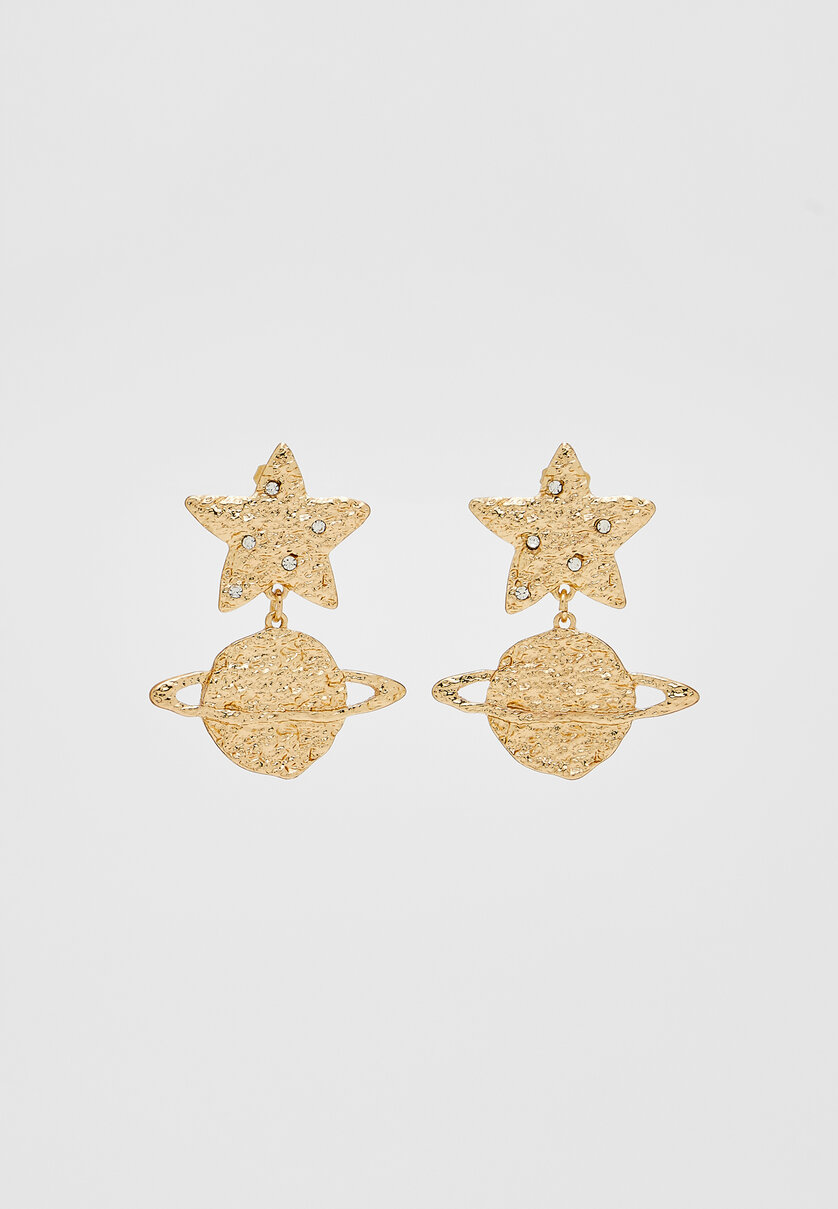 Star and planet earrings