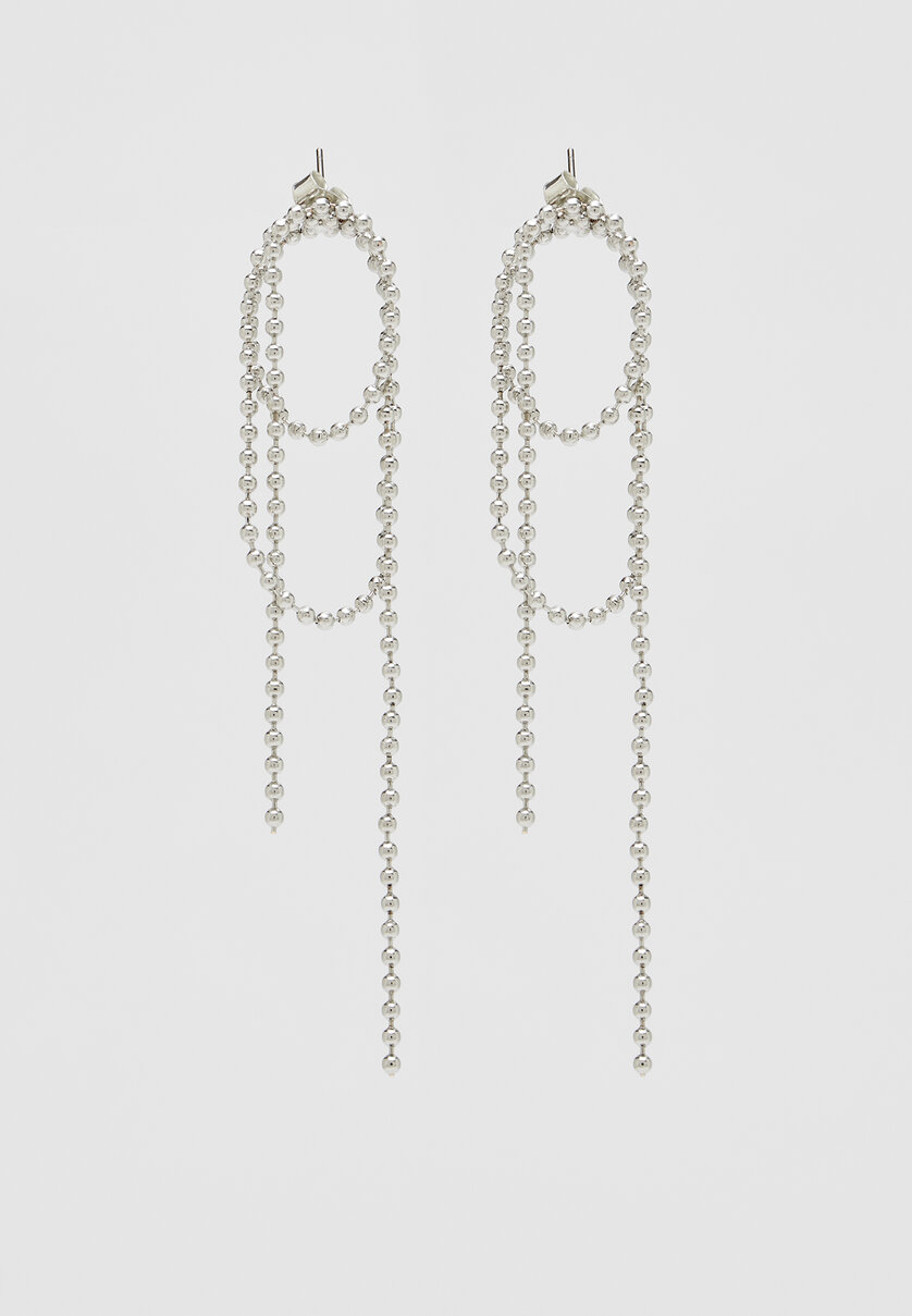 Chain bow earrings