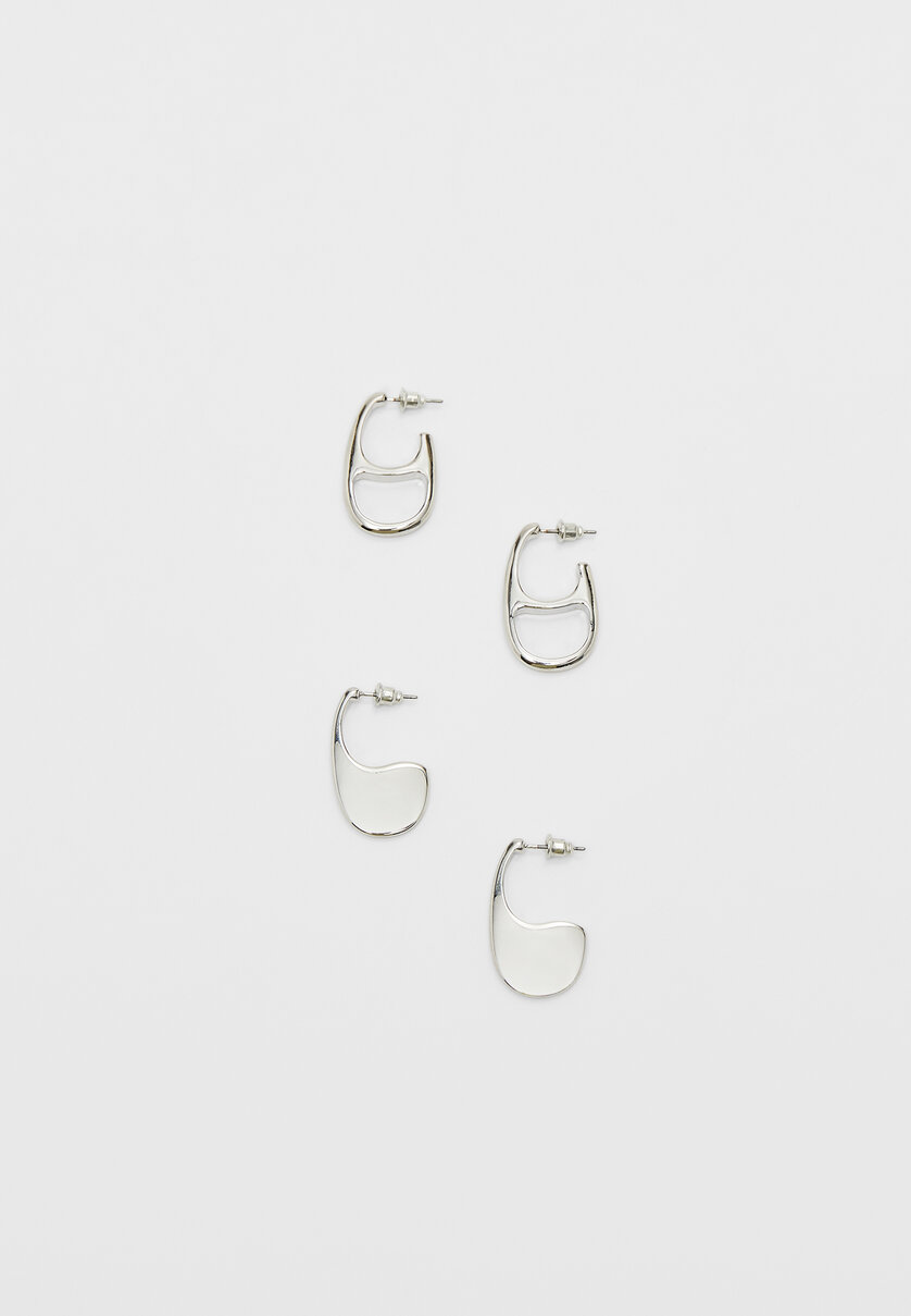 Set of 2 clip earrings