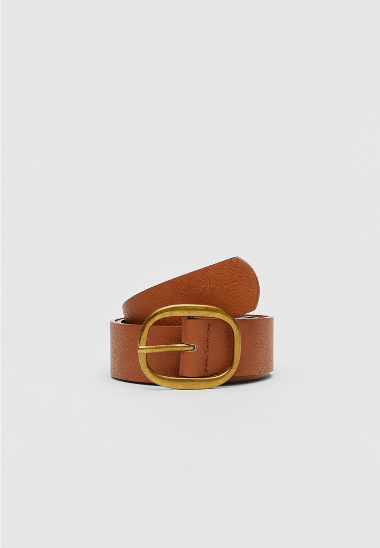 

Stradivarius Pasek basic w stylu lat 90. Jasny wielbłądzi 90