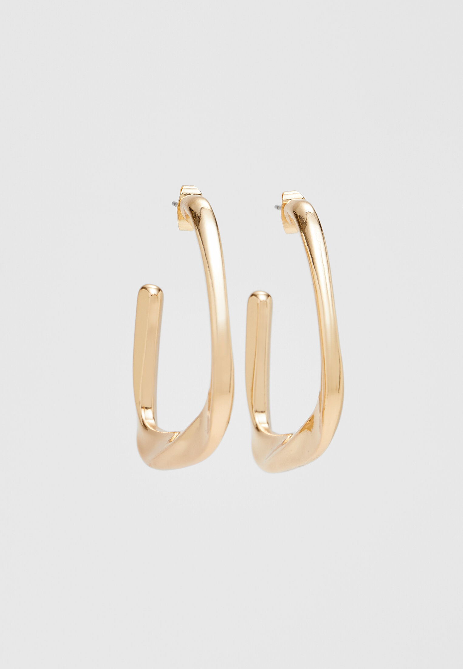 Gold geometric store hoop earrings