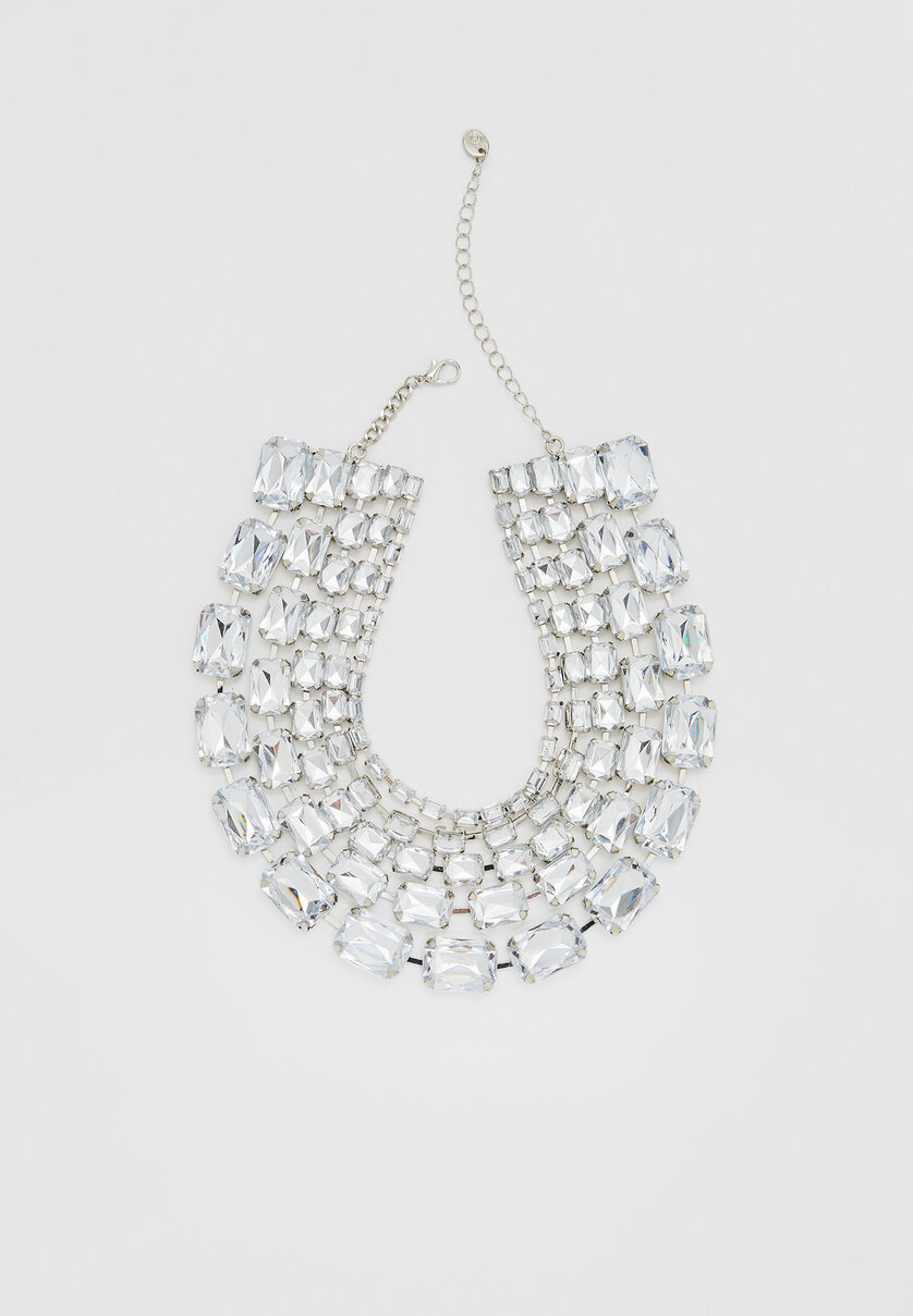 Set of 4 rhinestone necklaces