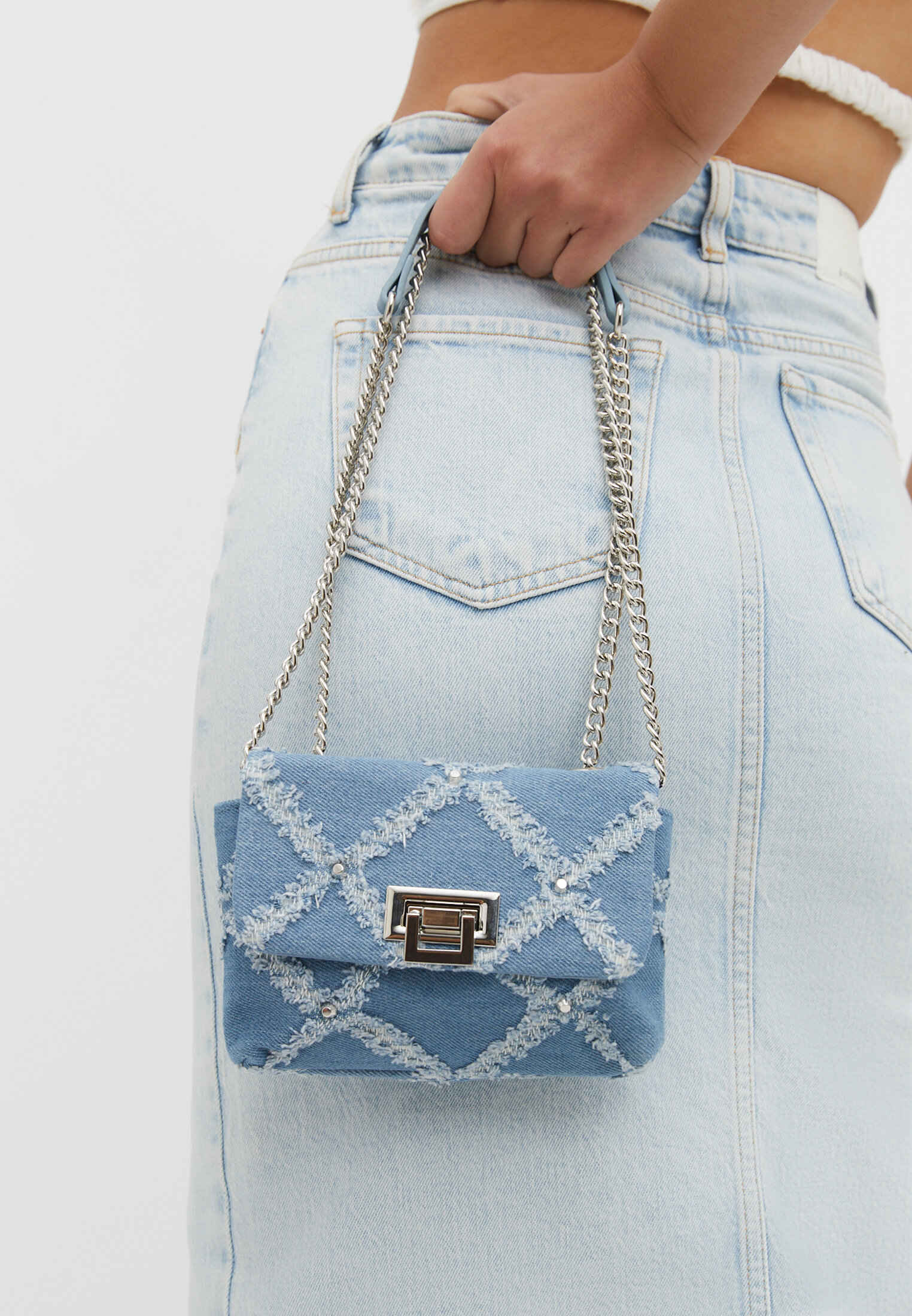 Mini denim bag hot sale