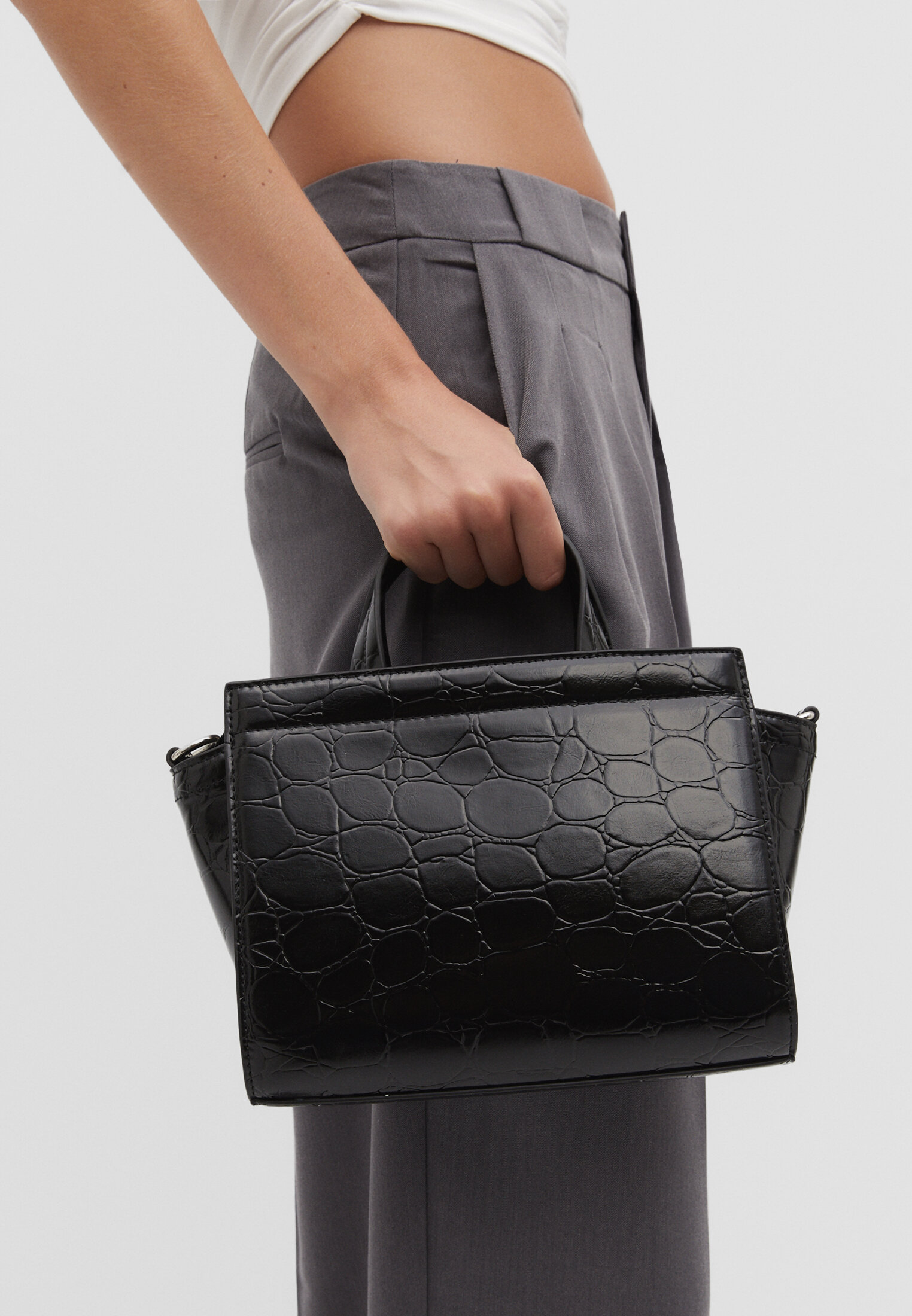 Sac main effet croco Mode femme Stradivarius Worldwide