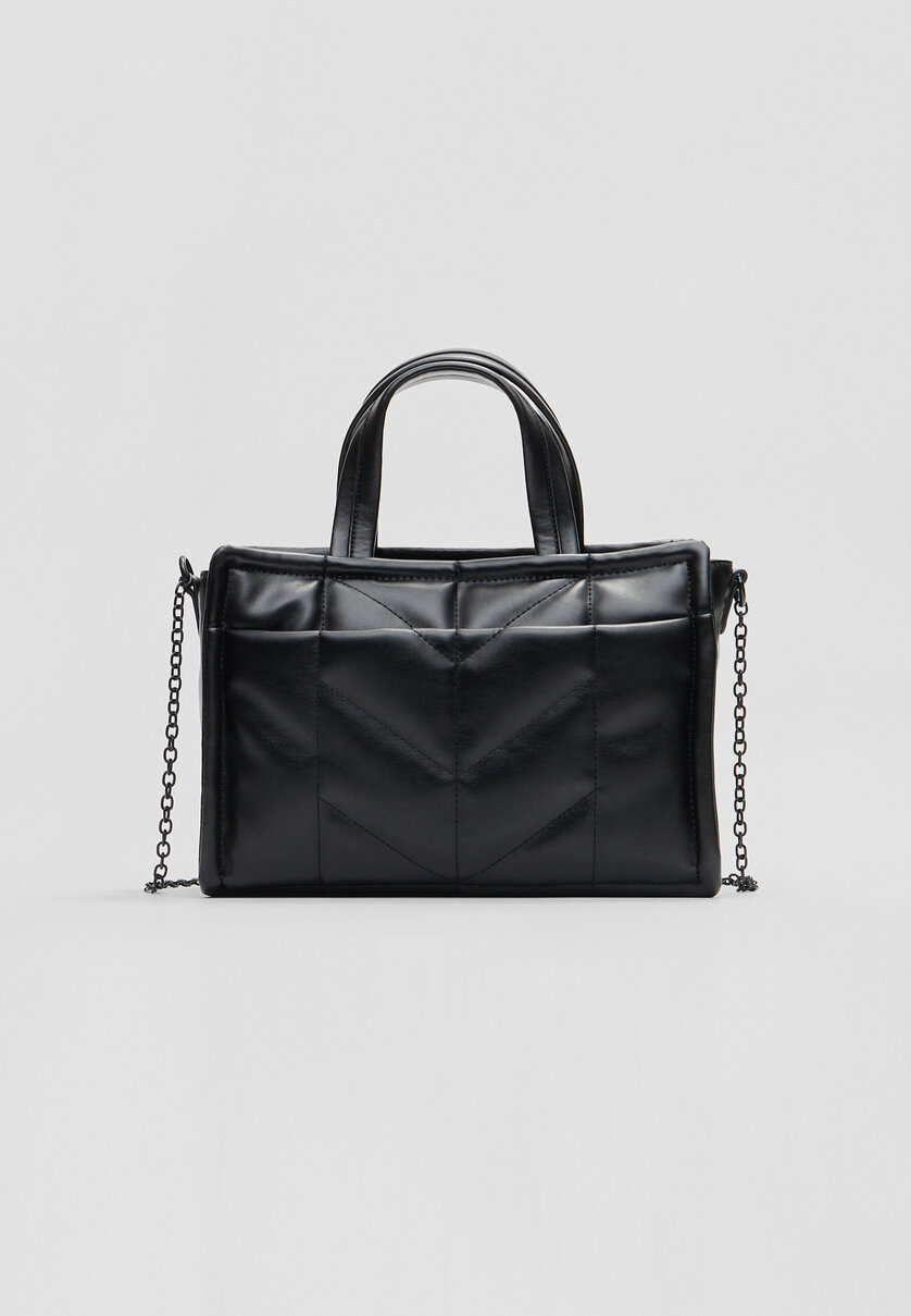 Bolso tote outlet negro stradivarius