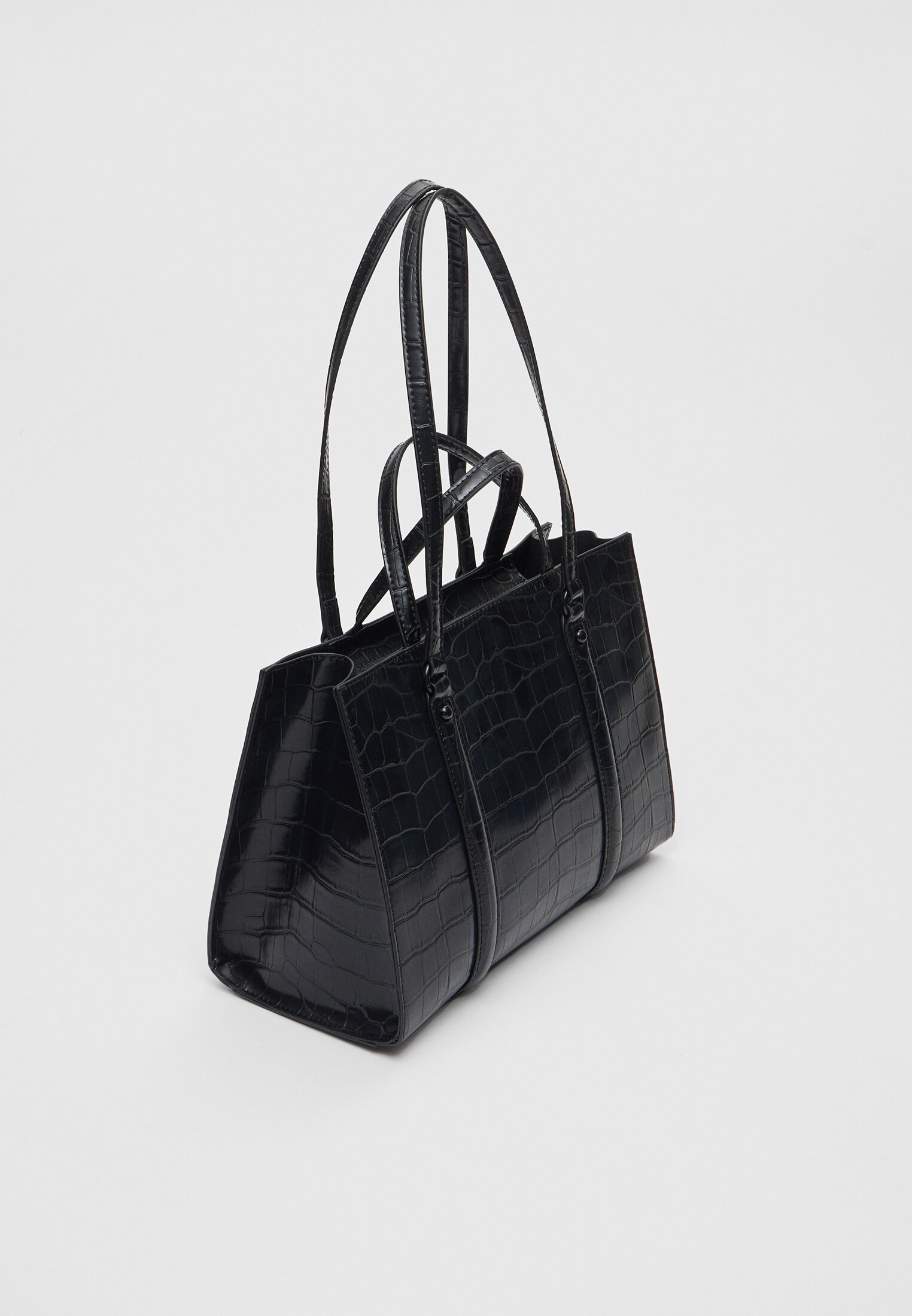 Black mock hotsell croc handbag