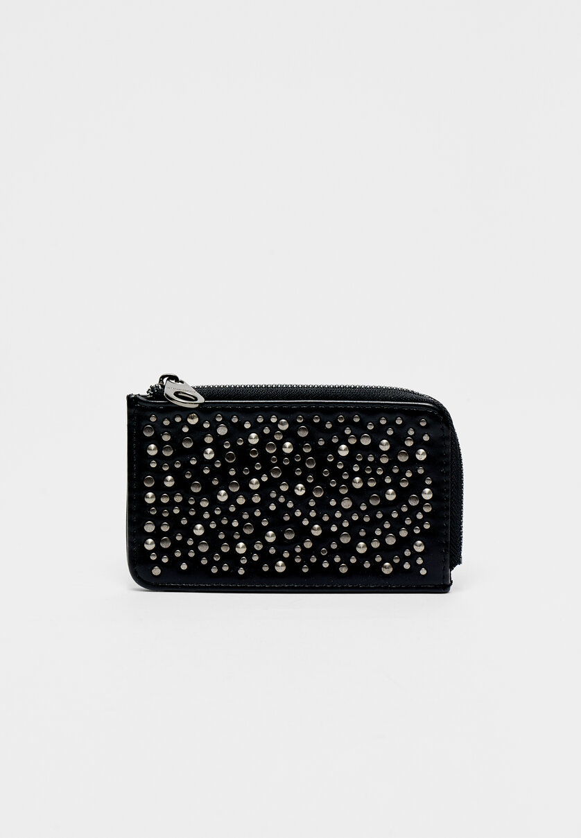 Card holder with beading and studs