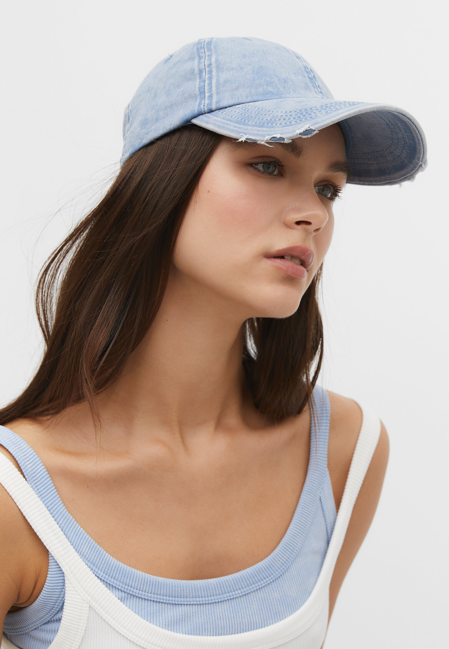 Faded denim cap - Women's fashion | Stradivarius United Kingdom