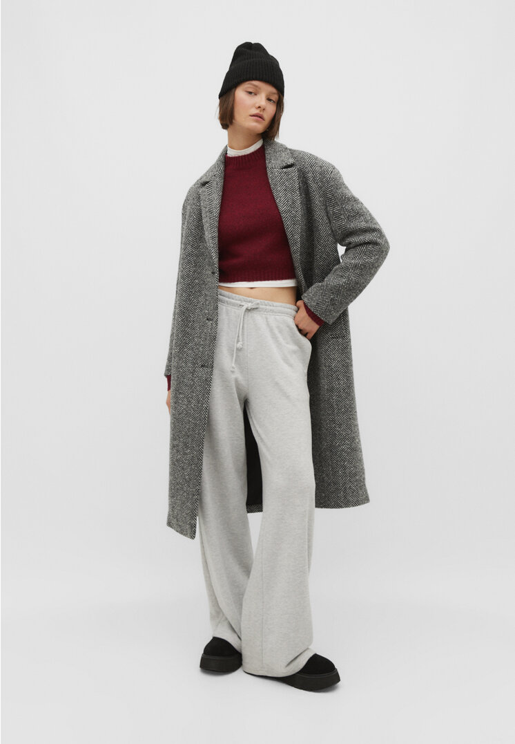 

Stradivarius Spodnie jogger z szerokimi nogawkami Popielaty M