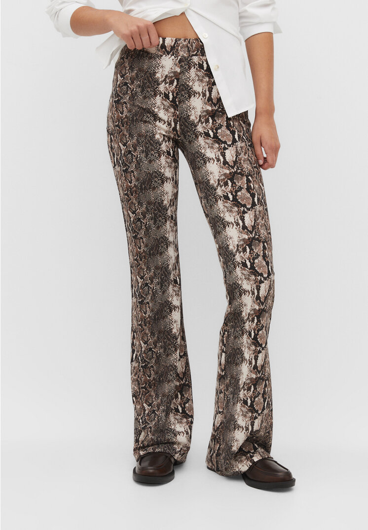 Flared store print trousers