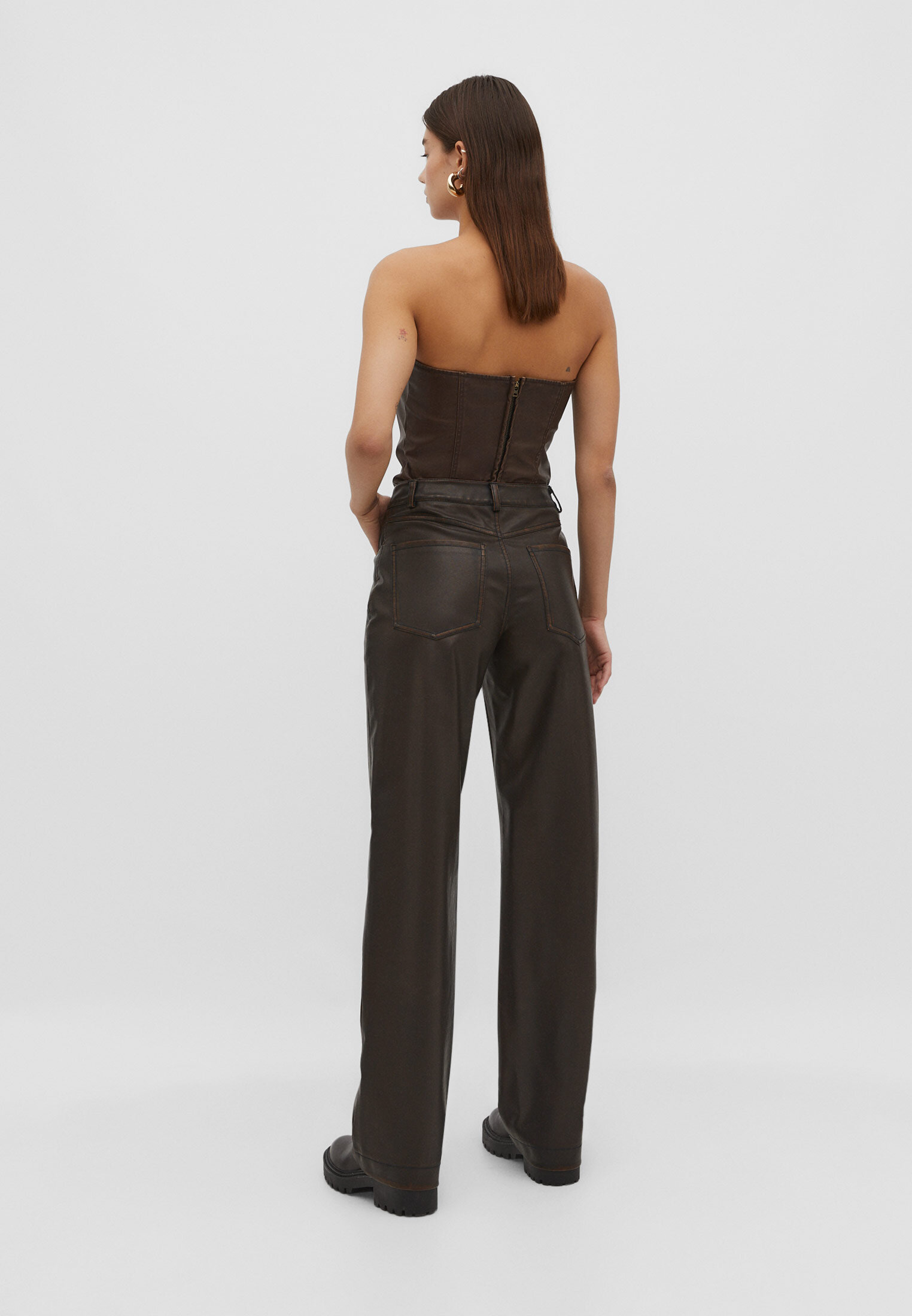 Stradivarius sale pantaloni pelle