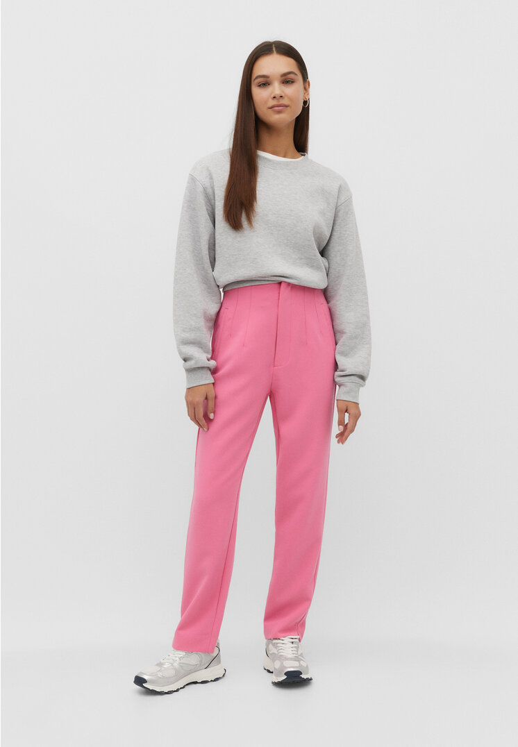 Stradivarius Stoff-Bundfaltenhose Kaugummirosa 40