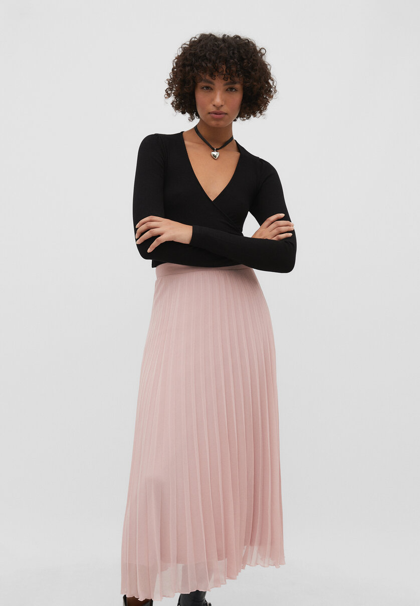 Falda midi plisada
