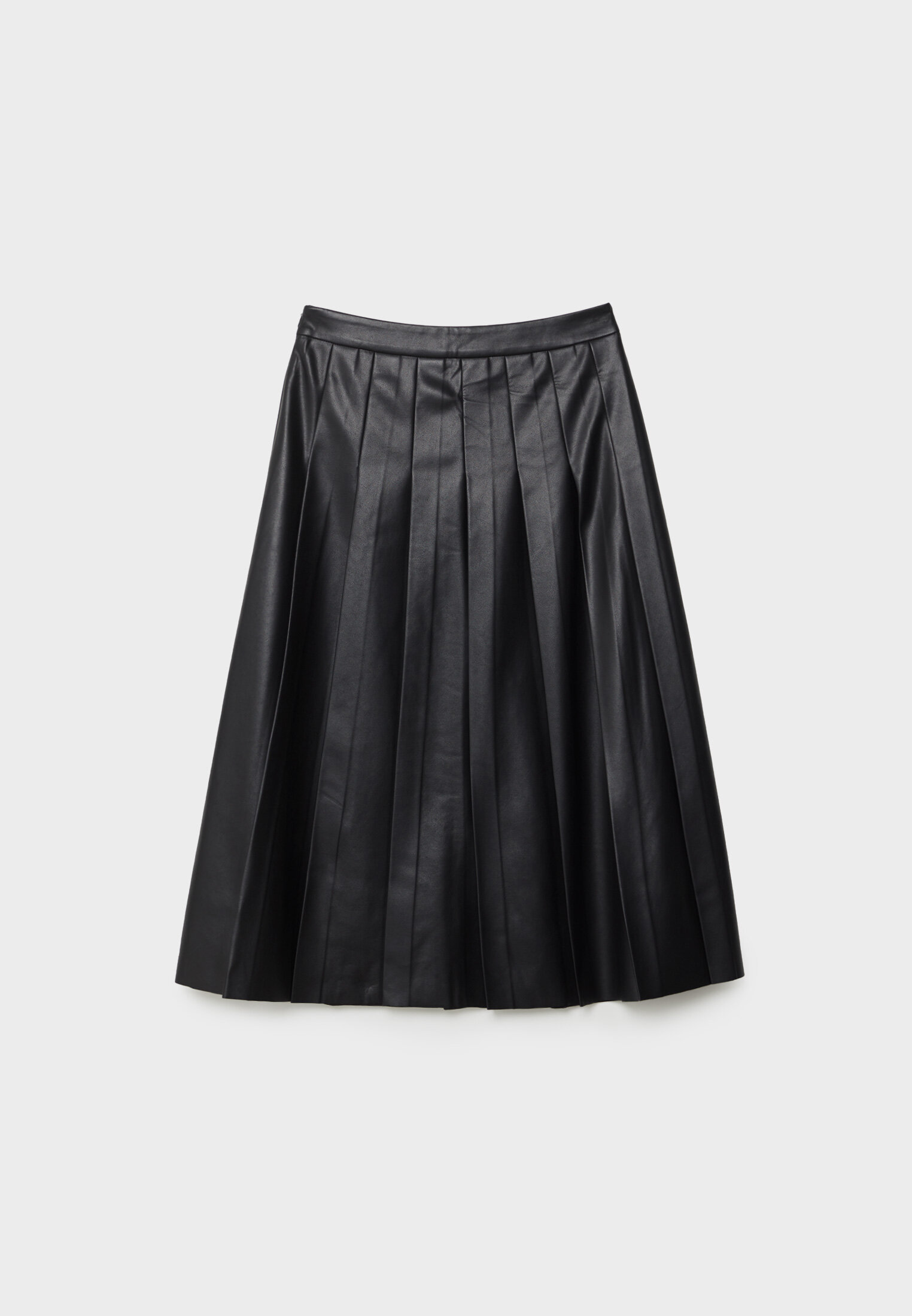 Leather effect box pleat midi skirt Women s fashion Stradivarius Saudi Arabia