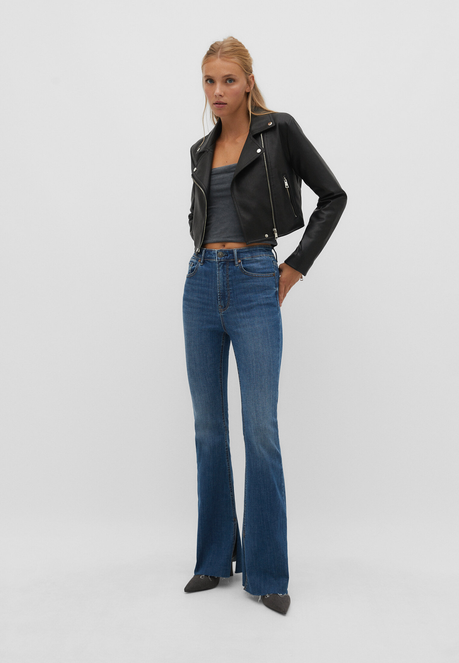 Slit fit flared jeans