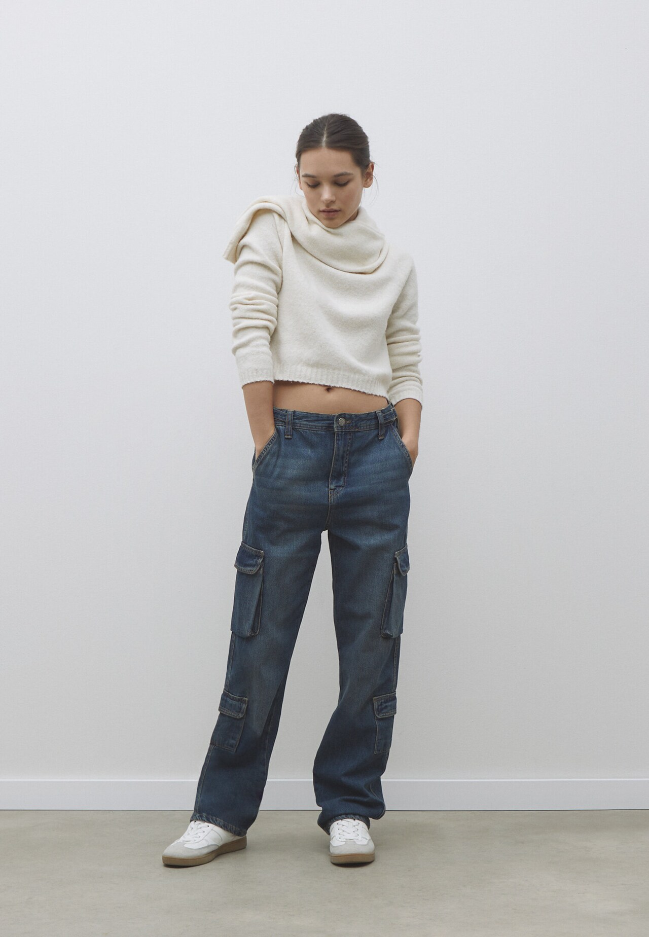 Pantalon cargo taille ajustable - null femme