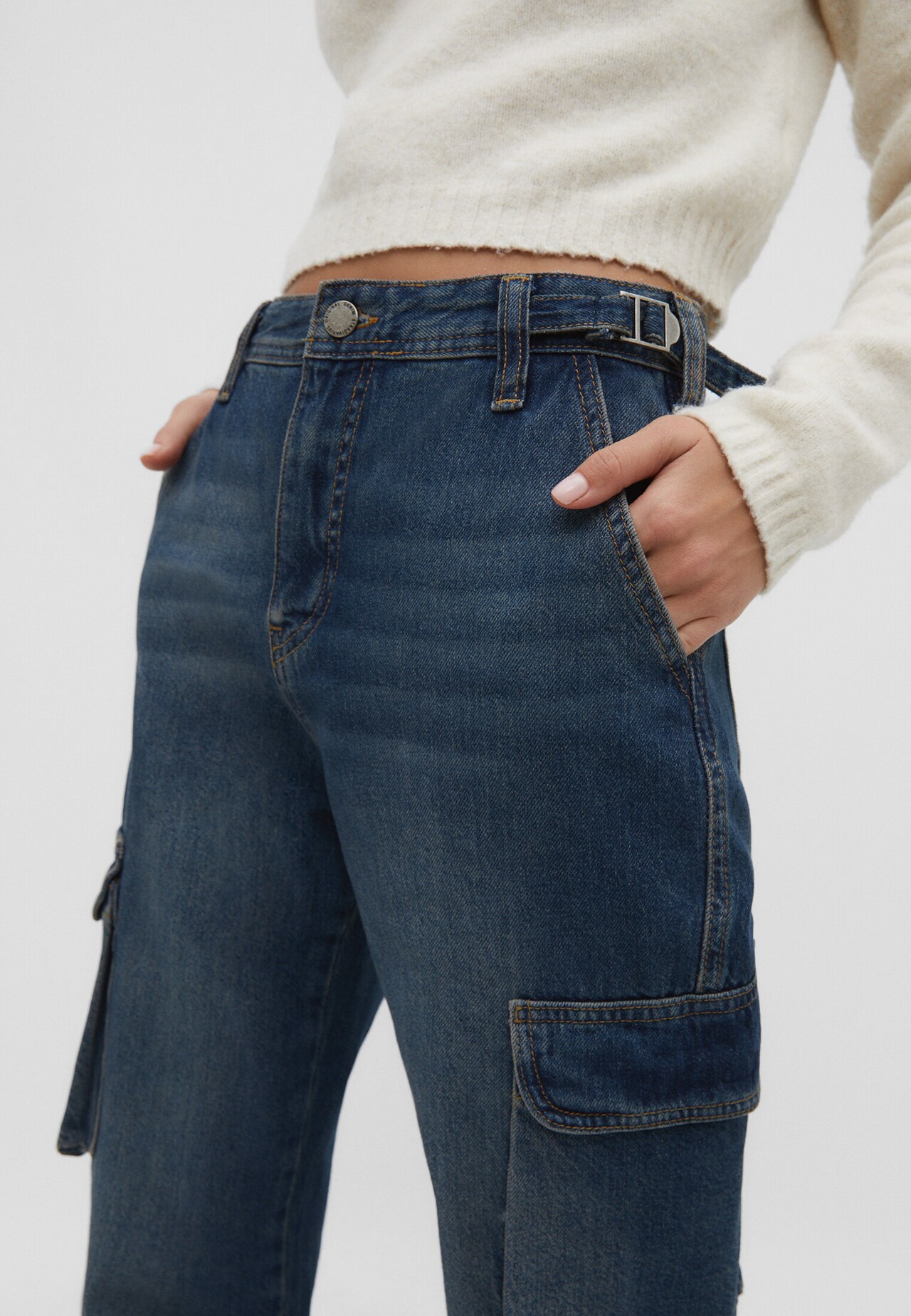 Pantalon cargo taille ajustable - null femme