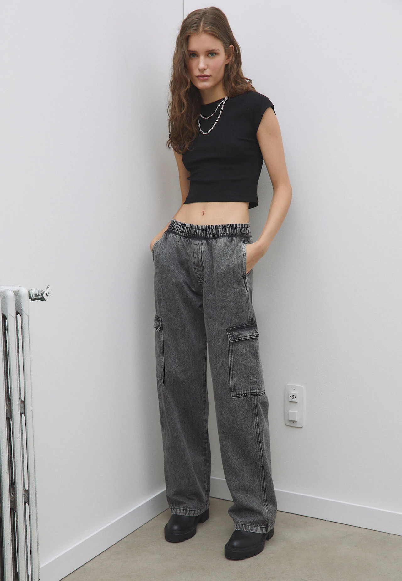 Denim cargo trousers - Women's fashion