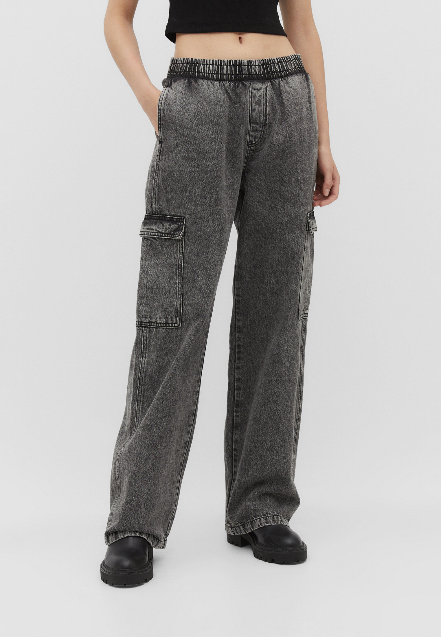 Pantalon discount gris stradivarius