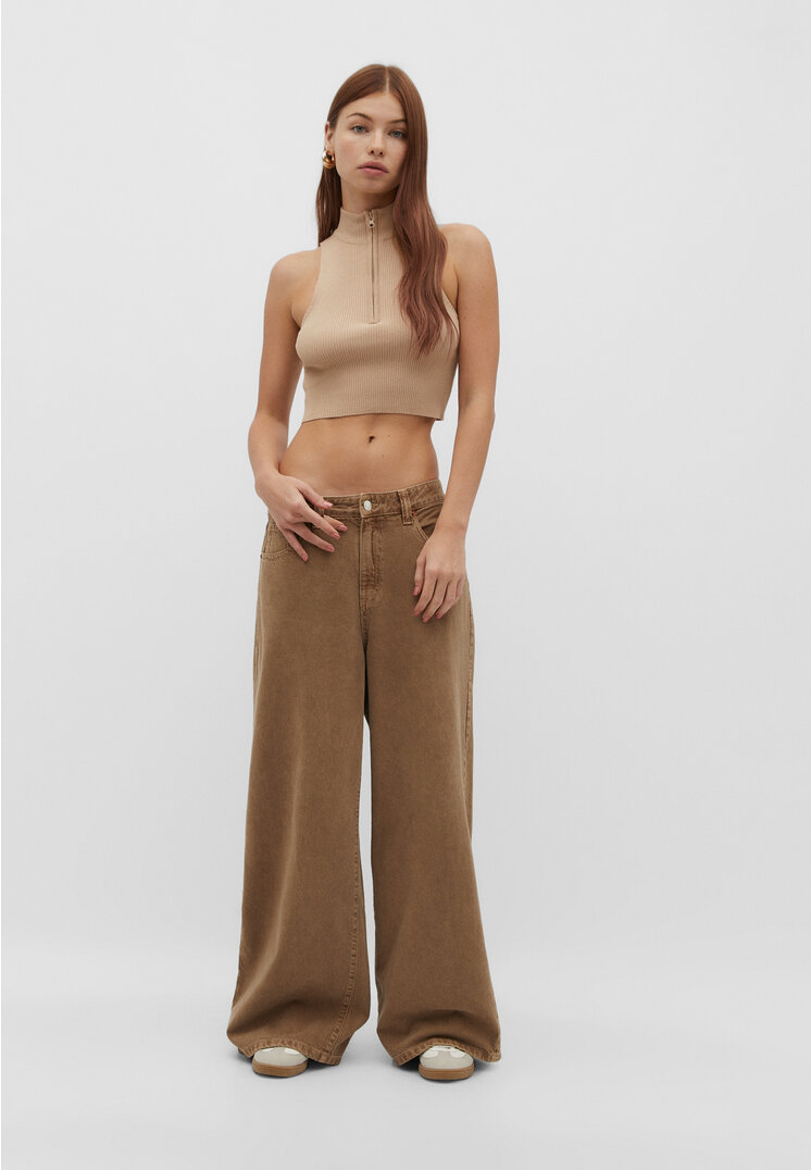 

Stradivarius Garment-dyed Hose im Skater-Look Steingrau 38