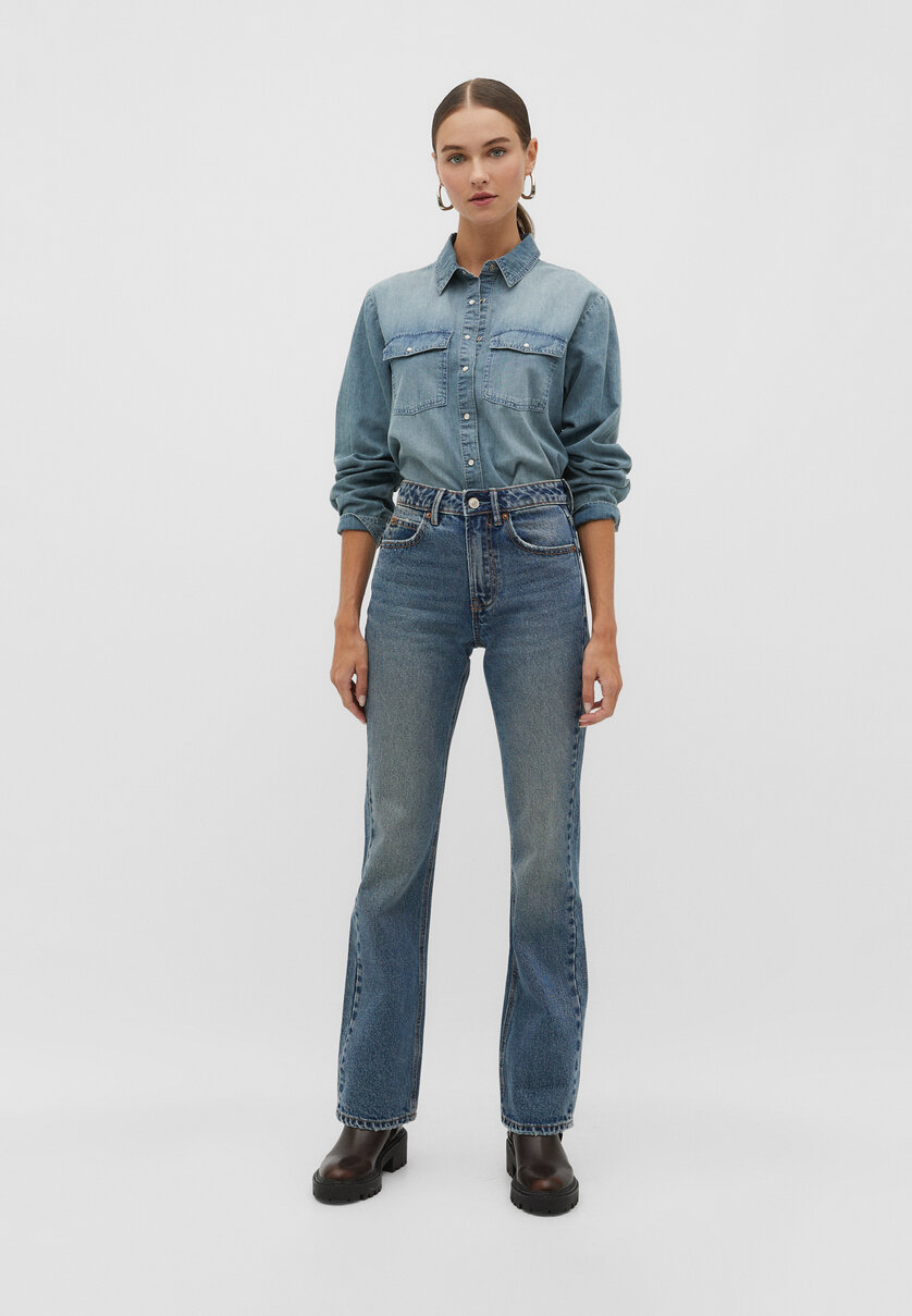 Jeans-Schlaghose im Vintagelook