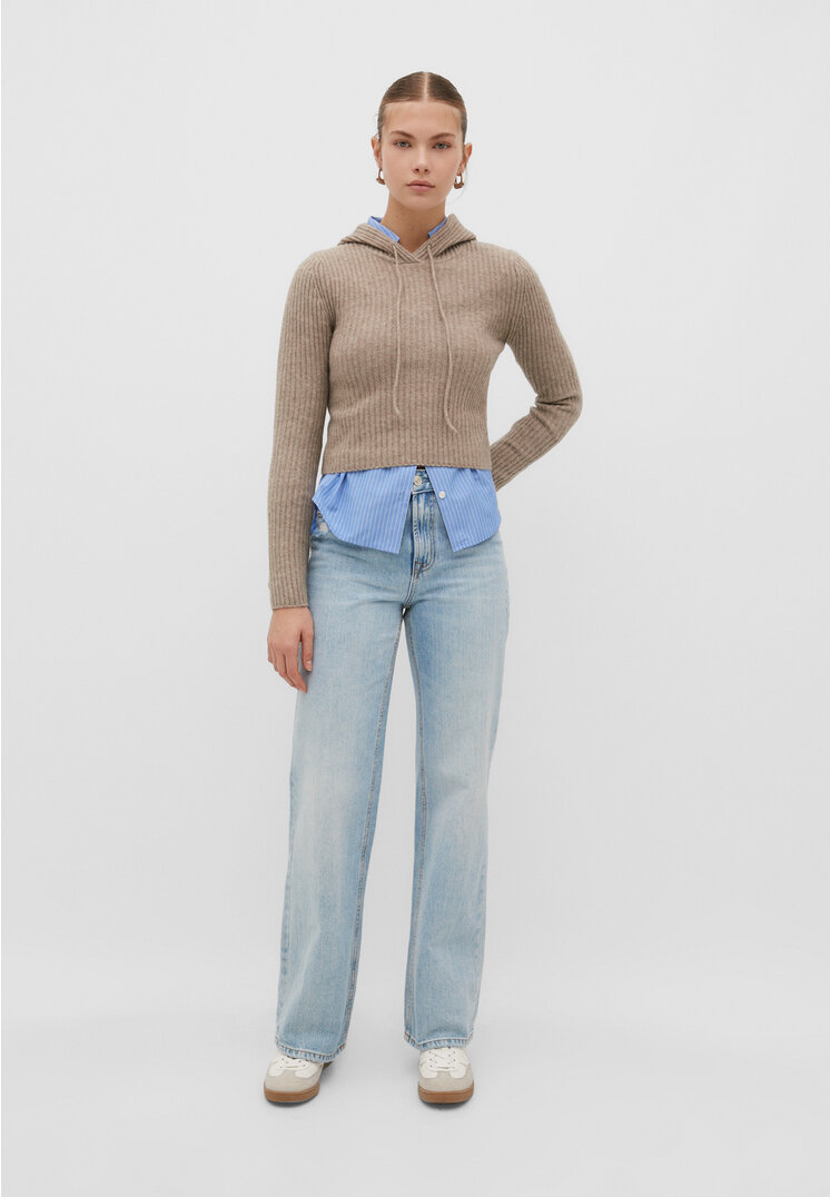 

Stradivarius D92 Straight wide Medium light blue Denim 38